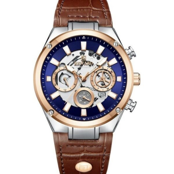 Reward RD832999M Rose Gold Lacivert Kadran Deri Kordonlu Erkek Kol Saati