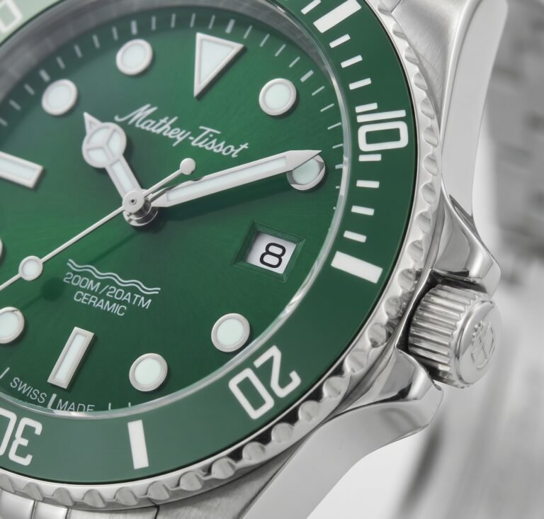 Mathey-Tissot Mathy Ceramic H901CRAV Yeşil Kadran Çelik Kordonlu Erkek Kol Saati - görsel 4
