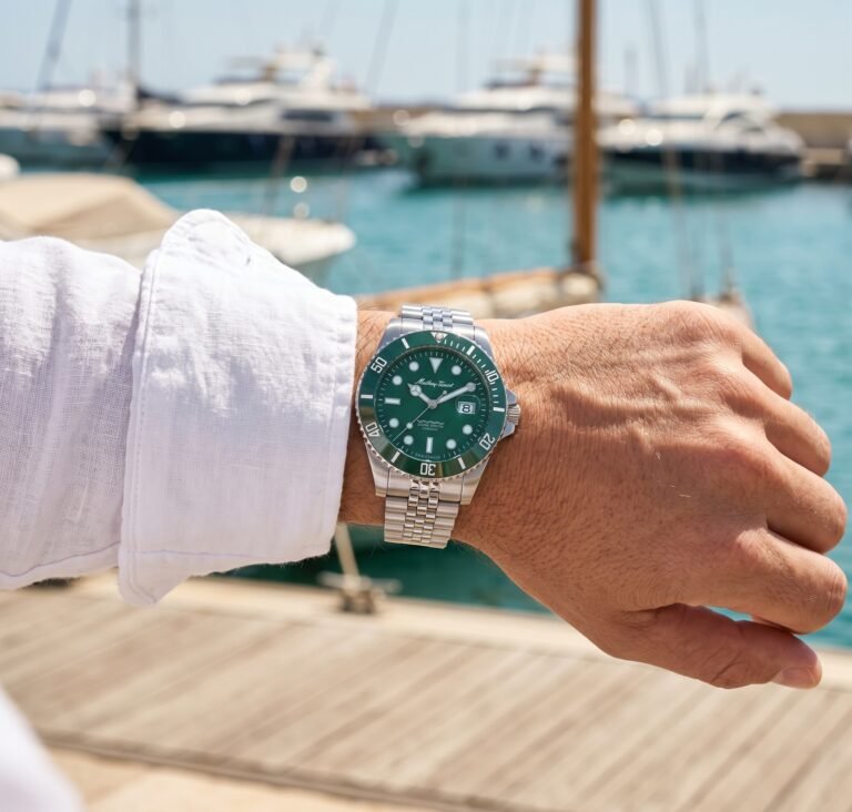 Mathey-Tissot Mathy Ceramic H901CRAV Yeşil Kadran Çelik Kordonlu Erkek Kol Saati - görsel 6