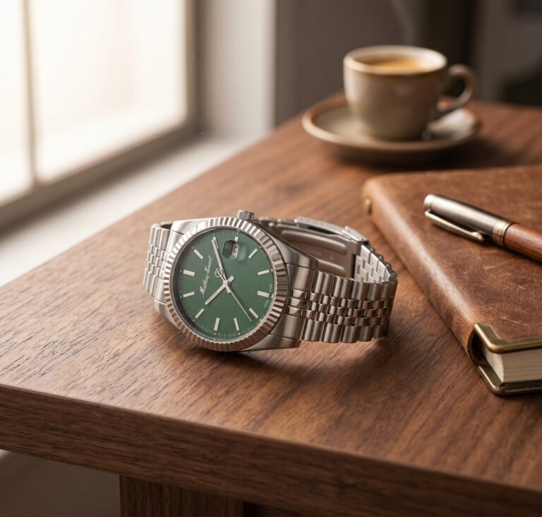 Mathey-Tissot Mathy III H810AV Yeşil Kadran Çelik Kordonlu Erkek Kol Saati - görsel 5