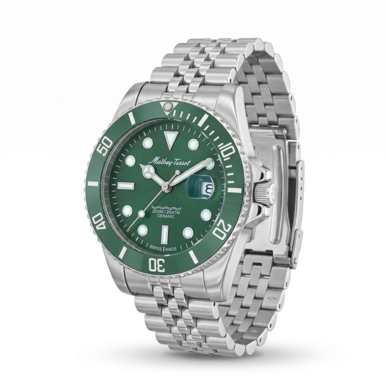 Mathey-Tissot Mathy Ceramic H901CRAV Yeşil Kadran Çelik Kordonlu Erkek Kol Saati - görsel 2