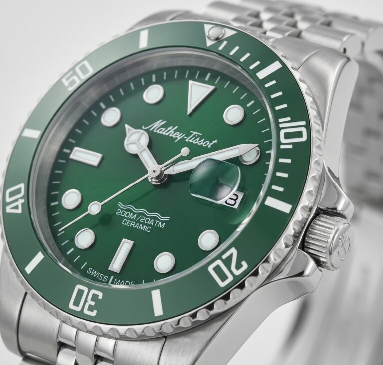 Mathey-Tissot Mathy Ceramic H901CRAV Yeşil Kadran Çelik Kordonlu Erkek Kol Saati - görsel 3