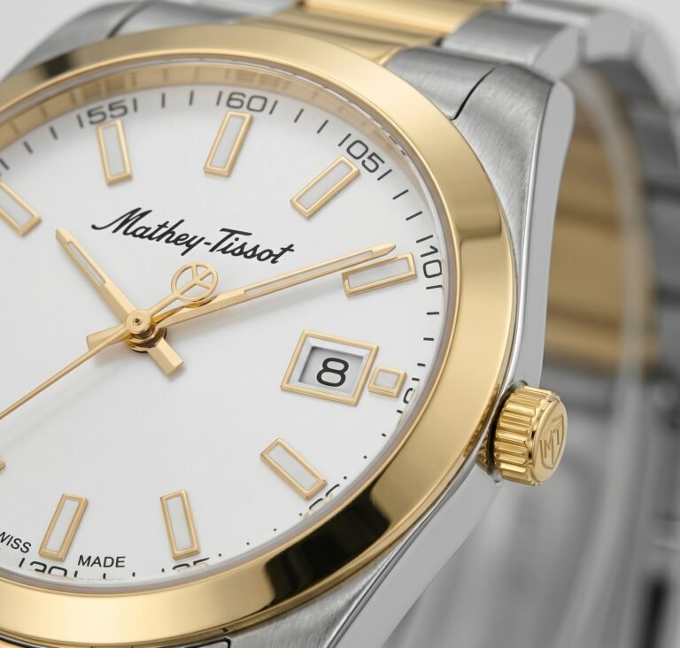 Mathey-Tissot Mathy I H450BI Beyaz Kadran Altın-Gümüş Çelik Kordonlu Erkek Kol Saati - görsel 3