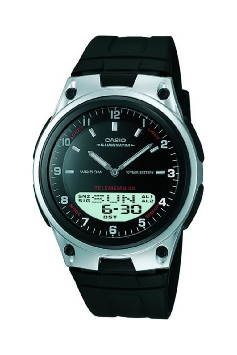 Casio AW-80-1AVDF Siyah Kadran Gümüş-Siyah Kasa Siyah Silikon Kordonlu Analog-Dijital Erkek Kol Saati