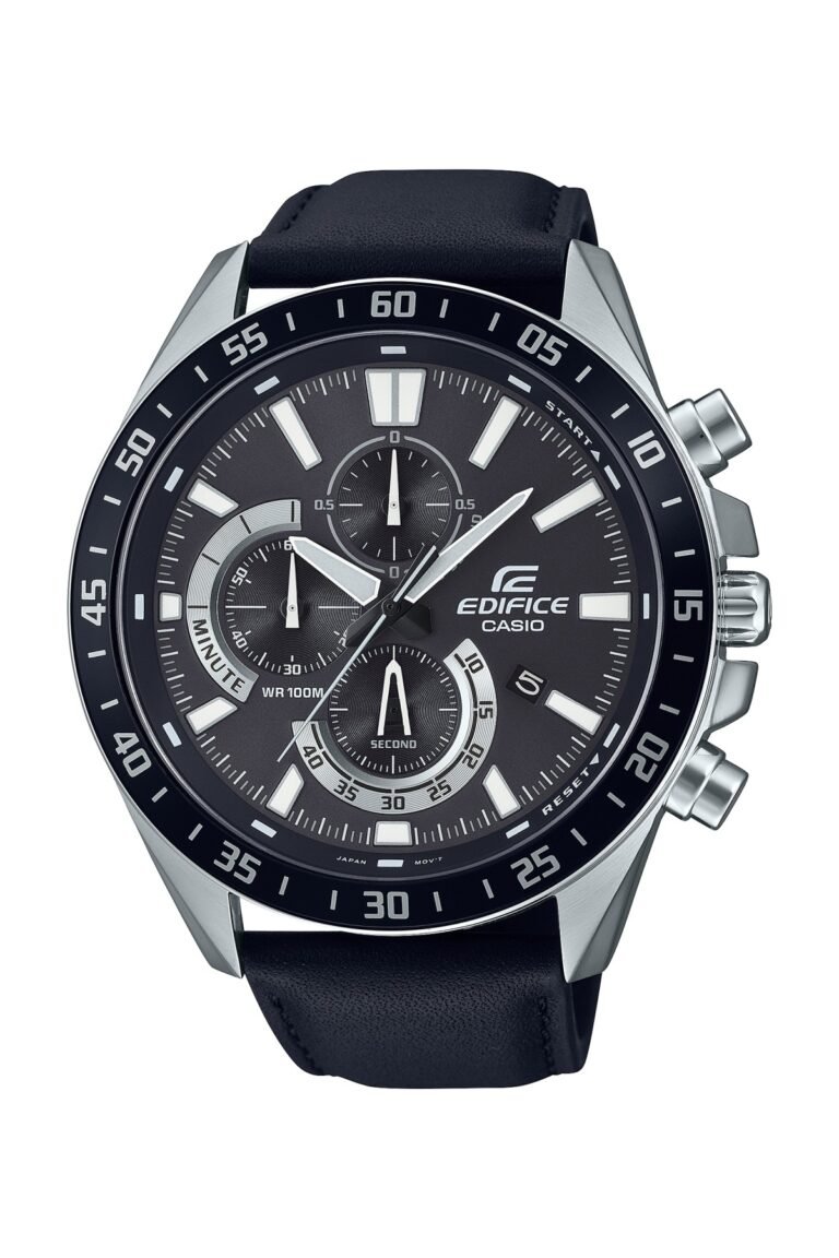 Casio Edifice EFV-620L-1AVUDF Siyah Kadran Siyah Deri Kordonlu Kronograf Erkek Kol Saati
