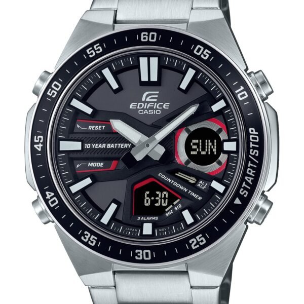 Casio Edifice EFV-C110D-1A4VDF Siyah Kadran Gümüş Metal Kordonlu Analog-Dijital Erkek Kol Saati