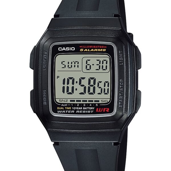Casio F-201WA-1ADF Siyah Silikon Kordonlu Dijital Erkek Kol Saati