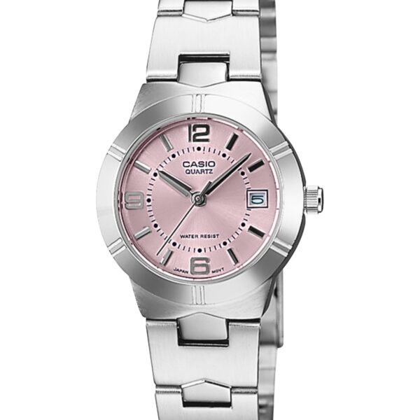 Casio LTP-1241D-4ADF Pembe Kadran Gümüş Metal Kordonlu Kadın Kol Saati