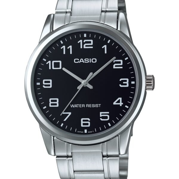 Casio MTP-V001D-1BUDF Siyah Kadran Gümüş Metal Kordonlu Erkek Kol Saati