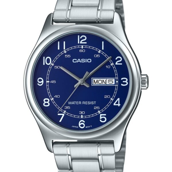 Casio MTP-V006D-2BUDF Lacivert Kadran Gümüş Metal Kordonlu Erkek Kol Saati