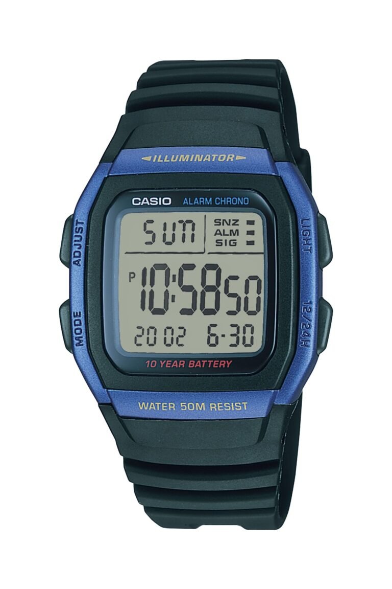 Casio W-96H-2AVDF Siyah-Lacivert Kasa Siyah Silikon Kordonlu Dijital Erkek Kol Saati