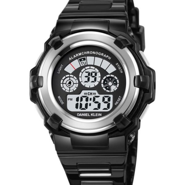 Daniel Klein DK-2156-8 Siyah-Gümüş Kasa Siyah Silikon Kordonlu Dijital Çocuk Kol Saati