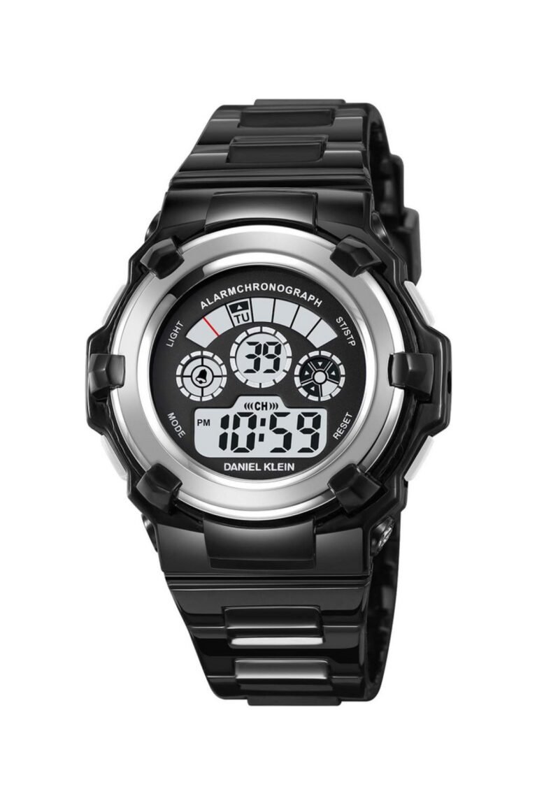Daniel Klein DK-2156-8 Siyah-Gümüş Kasa Siyah Silikon Kordonlu Dijital Çocuk Kol Saati