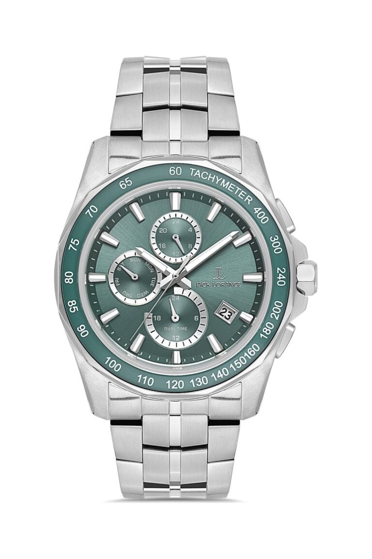 Jack Lorance JLS04269M.03 Yeşil Kadran Gümüş Çelik Kordonlu Erkek Kol Saati