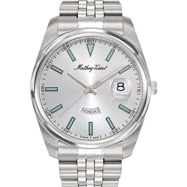 Mathey-Tissot Mathy Day-Date H510AS Gümüş Kadran Çelik Kordonlu Erkek Kol Saati
