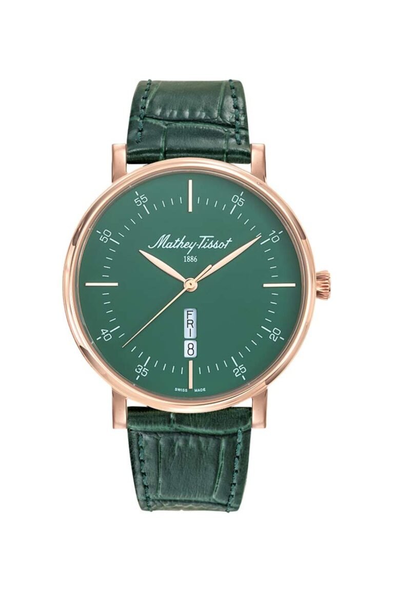 Mathey-Tissot Monsoon Day-Date H7918PLV Yeşil Kadran Rose Kasa Yeşil Deri Kordonlu Erkek Kol Saati