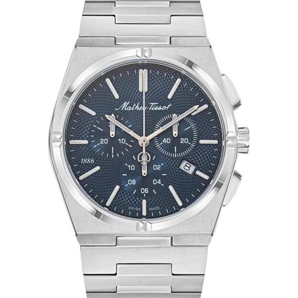 Mathey-Tissot Zeus Chrono H118CHABU Lacivert Kadran Çelik Kordonlu Kronograf Erkek Kol Saati