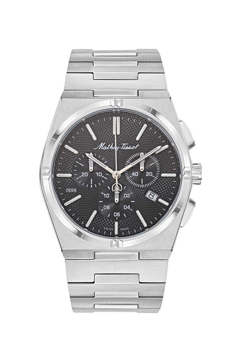Mathey-Tissot Zeus Chrono H118CHAN Siyah Kadran Çelik Kordonlu Kronograf Erkek Kol Saati