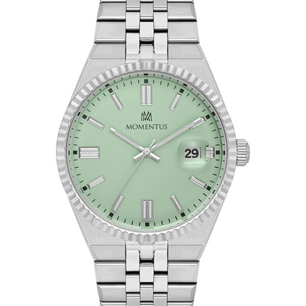 Momentus CR264S-18SS Su Yeşili Kadran Gümüş Çelik Kordonlu Erkek Kol Saati