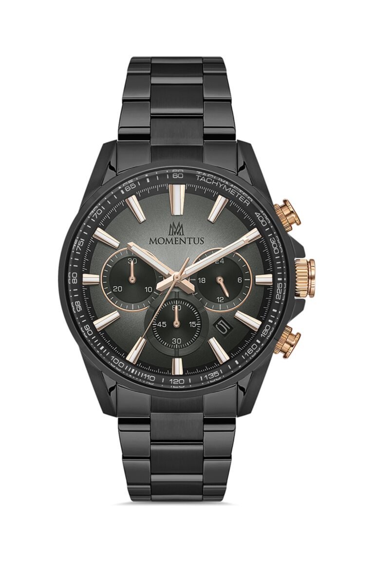 Momentus SC370N-11SR Antrasit Kadran Antrasit Çelik Kordonlu Kronograf Erkek Kol Saati