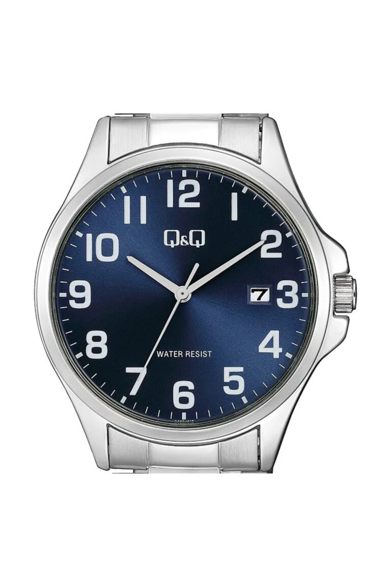 Q&Q A480J215Y Lacivert Kadran Gümüş Metal Kordonlu Erkek Kol Saati - 2