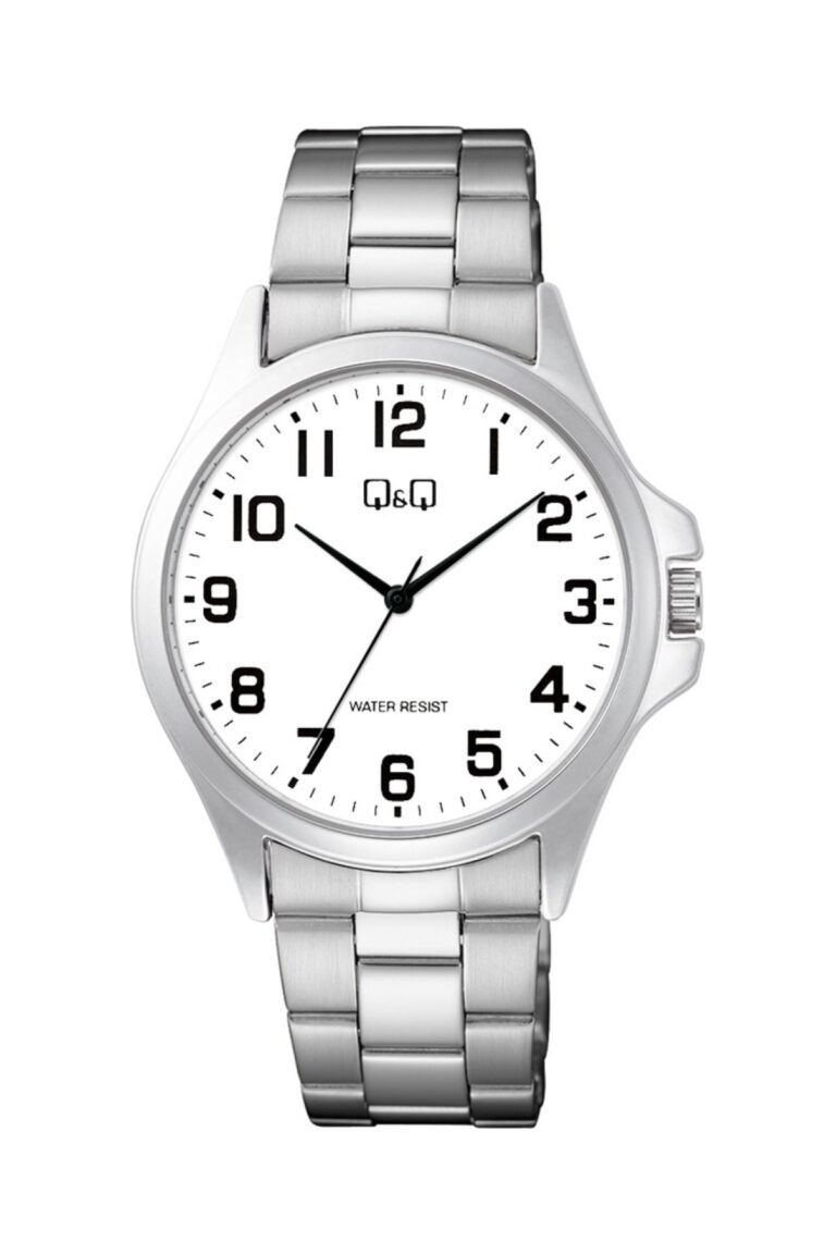 Q&Q C36A-005PY Beyaz Kadran Gümüş Metal Kordonlu Erkek Kol Saati