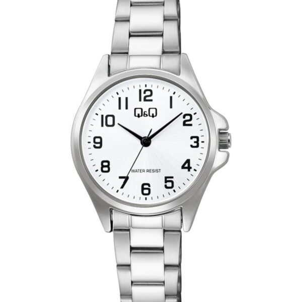 Q&Q C37A-005PY Beyaz Kadran Gümüş Metal Kordonlu Kadın Kol Saati