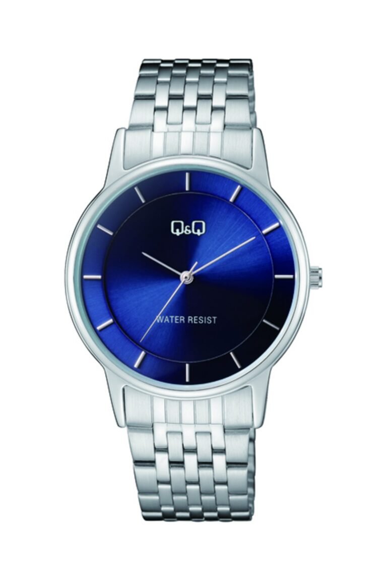 Q&Q C62A-001PY Lacivert Kadran Gümüş Metal Kordonlu Erkek Kol Saati