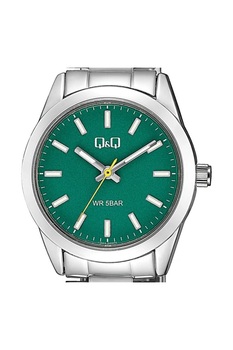 Q&Q Q82A-003PY Yeşil Kadran Gümüş Metal Kordonlu Kadın Kol Saati - 2