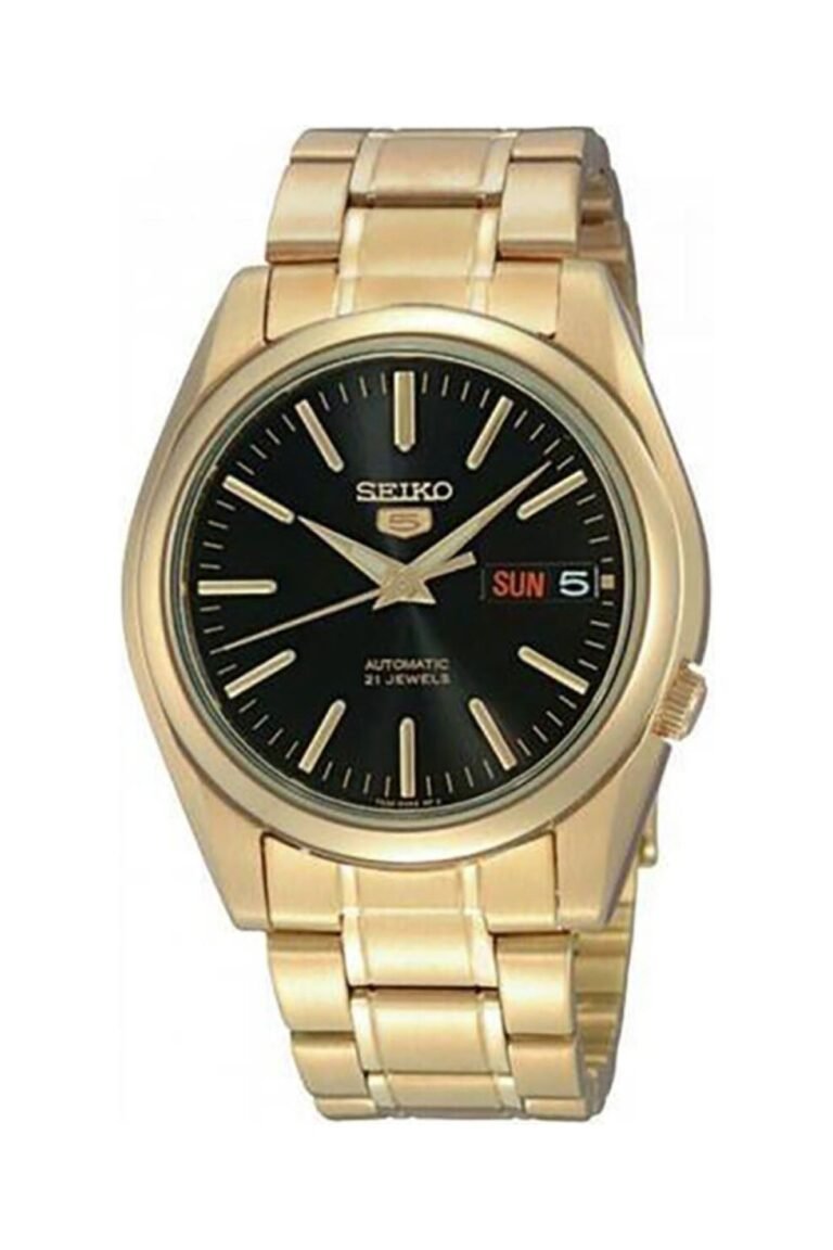 Seiko 5 SNKL50 Siyah Kadran Altın Çelik Kordonlu Otomatik Erkek Kol Saati