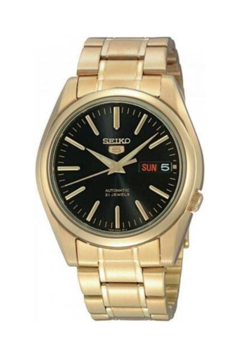 Seiko 5 SNKL50 Siyah Kadran Altın Çelik Kordonlu Otomatik Erkek Kol Saati - 2