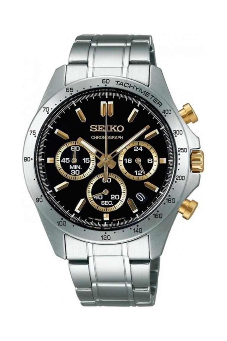 Seiko SBTR015 Siyah Kadran Çelik Kordonlu Kronograf Erkek Kol Saati