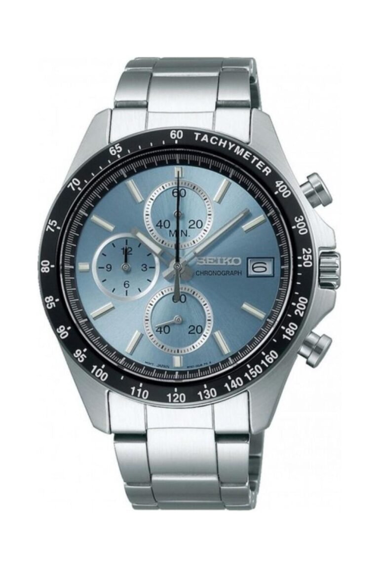 Seiko SBTR029 Açık Mavi Kadran Çelik Kordonlu Kronograf Erkek Kol Saati