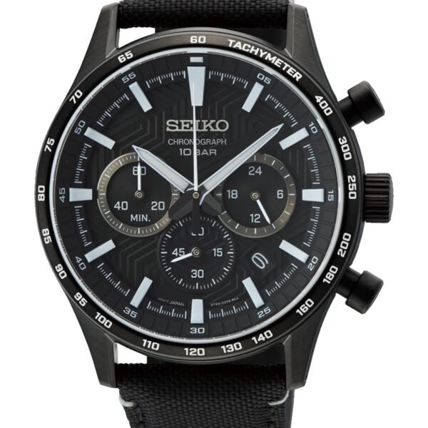 Seiko SSB417P1 Siyah Kadran Siyah Kasa Siyah Deri Kordonlu Kronograf Erkek Kol Saati