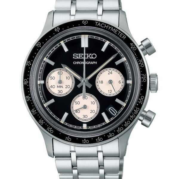 Seiko SSB479P1 Siyah Kadran Çelik Kordonlu Kronograf Erkek Kol Saati
