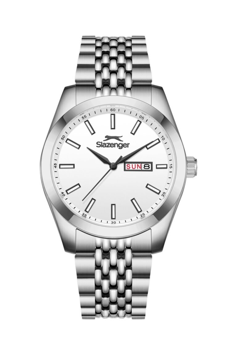 Slazenger SL.09.2579.1.330 Beyaz Kadran Gümüş Çelik Kordonlu Erkek Kol Saati